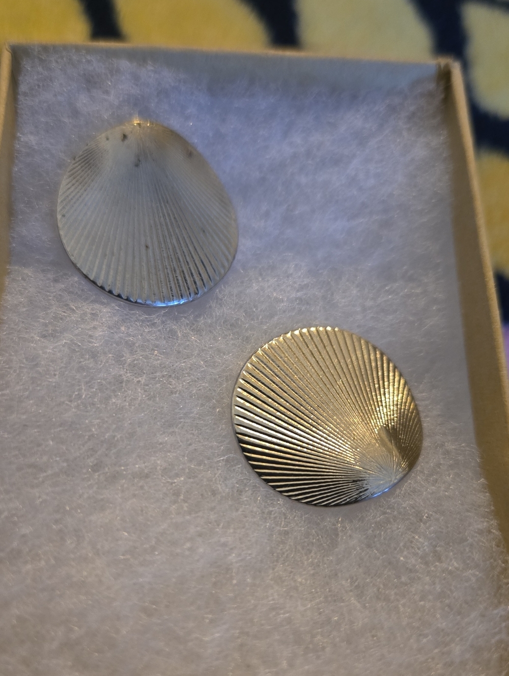 Silver Shell-Textured Clip Earrings - Women Accessories